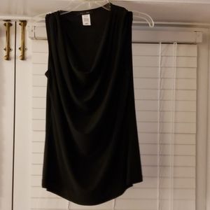 Black cowl neck sleeveless top
